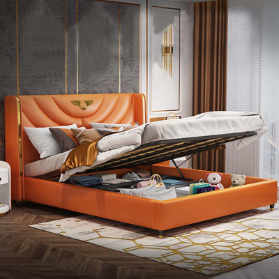 Bedroom Bed Bedside tables 3 pcs. Set Design Luxury Beds Wood Double bed new