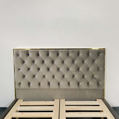 Classic r English Style Bed Double Textile Chesterfield Beds 180x200cm