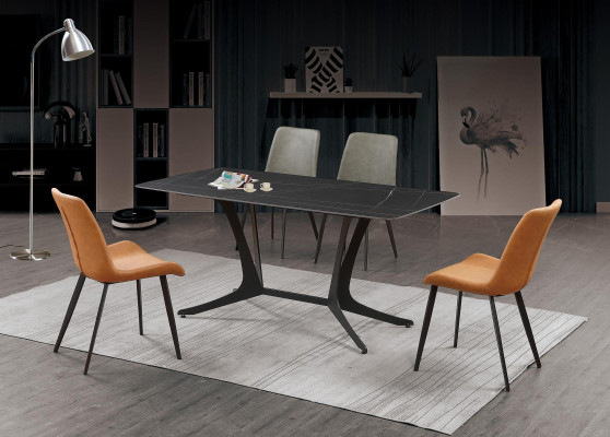 Dining room luxury table column tables group 5 pieces. Set Suite Armchair