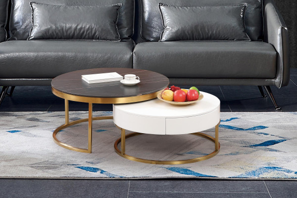 Set of 2x coffee table coffee table side table decorative designer living room table