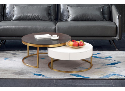 Set of 2x coffee table coffee table side table decorative designer living room table