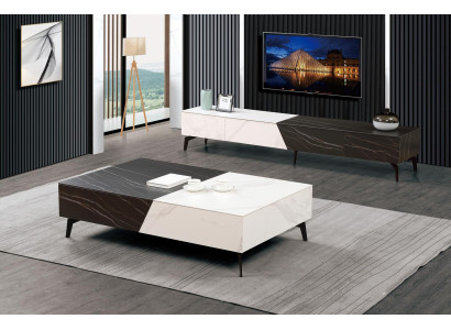 Coffee table sideboard 2-piece living room furniture table lowboard wall units chest of drawers