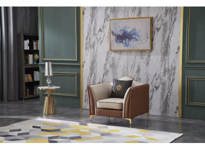 Armchair Club Lounge Designer Lehn Chair Upholstery Sofa 1-seater TV new