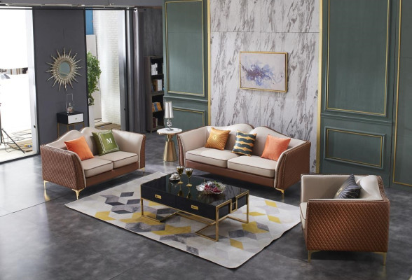 Classic Two-seater 2 Seater Sofa Couch Upholstery Leather Couchen Seat