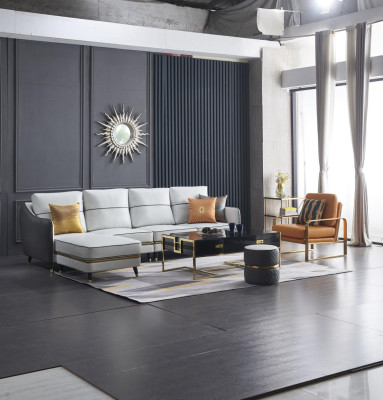 Living landscape Corner sofa L-shape Decorative Armchair Set Suite Modern Sofa Leather