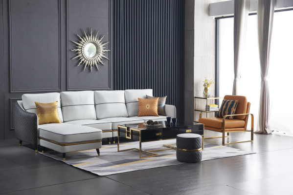 Living landscape Corner sofa L-shape Decorative Armchair Set Suite Modern Sofa Leather