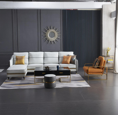 Living landscape Corner sofa L-shape Decorative Armchair Set Suite Modern Sofa Leather