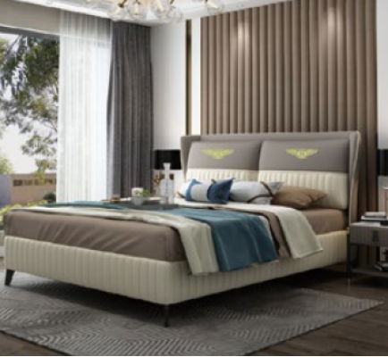 Designer Double bed Bed Hotel Luxury Bedroom 150/180x200cm Leather new