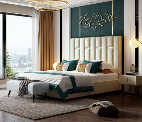 Luxury Bedroom Double bed Bed 150/180x200cm Metal new Hotel