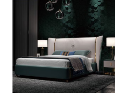 Luxury Bedroom Double bed Bed 180/200x200cm Leather Metal new