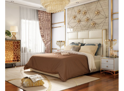 Designer Double Bed Hotel Luxury Bedroom 180x200cm Leather Metal