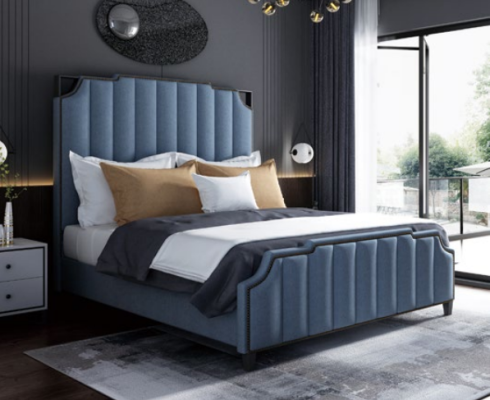 Luxury Bedroom Double bed Bed 150/180x200cm Leather Metal new Hotel