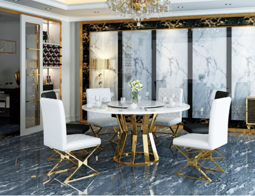 Round Dining Table 130cm Metal Round Conference Decoration Modern Tables