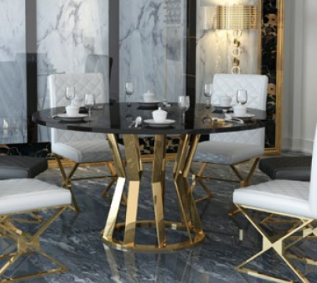 Round Dining Table 130cm Metal Round Conference Decoration Modern Tables