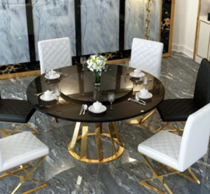 Round Dining Table 130cm Metal Round Conference Decoration Modern Tables