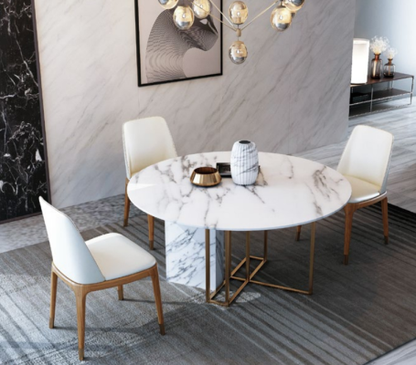 Design Dining table Wood with stainless steel elements Decorative Tables Dining room Furniture