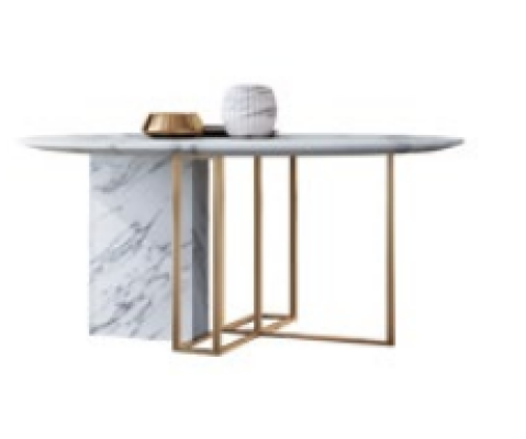 Design Dining table Wood with stainless steel elements Decorative Tables Dining room Furniture