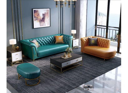 Modern Colorful Suite Sofa Leather Couch 4 Seater Chaise Lounge Lounger