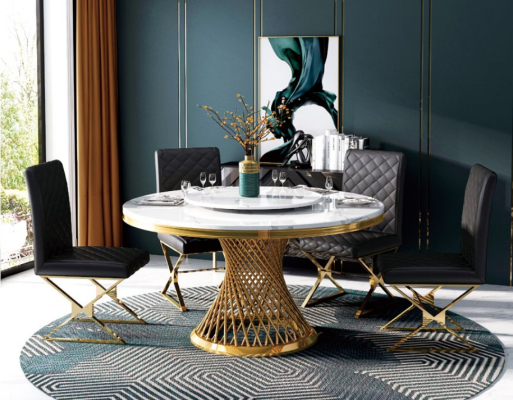 Italian Dining room Furniture Round Table + Armchair Dining Group Suite