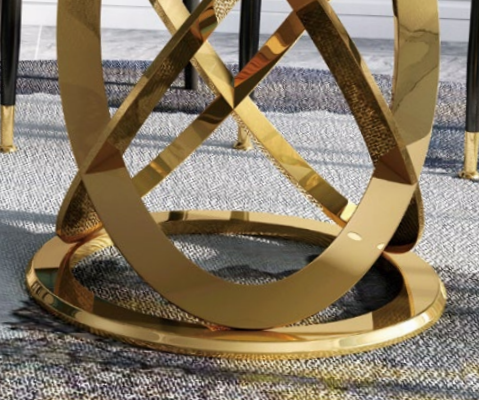 Design Round Dining Room Chair Set Tables Metal Armchair 4x Chairs + Table