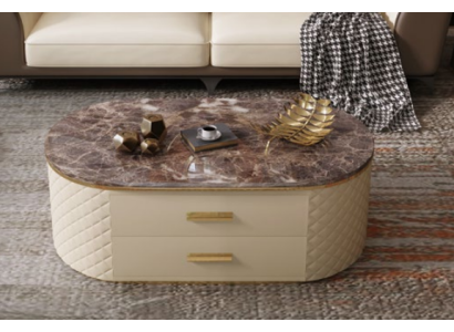 Design Coffee table Marble Stone Imitation Living Coffee Sofa Table Side