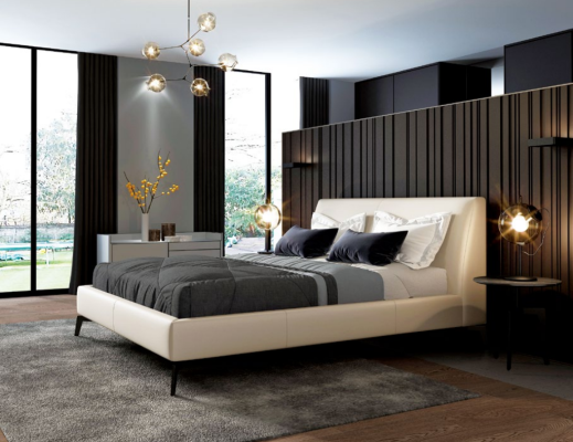 Double bed Beds Design Bed Leather Upholstery Bedroom Marriage Italian