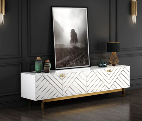 Noble high gloss Chest of drawers stainless steel sideboard Chests of drawers USA luxury class