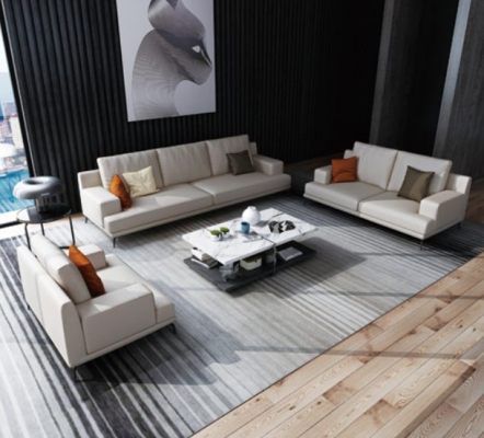 Modern white leather suite 3+2 seater living room exclusive couches 2 pieces.