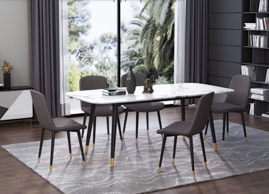 Dining room set Table 5x Chairs Seating group Dining set Dining room garnitur