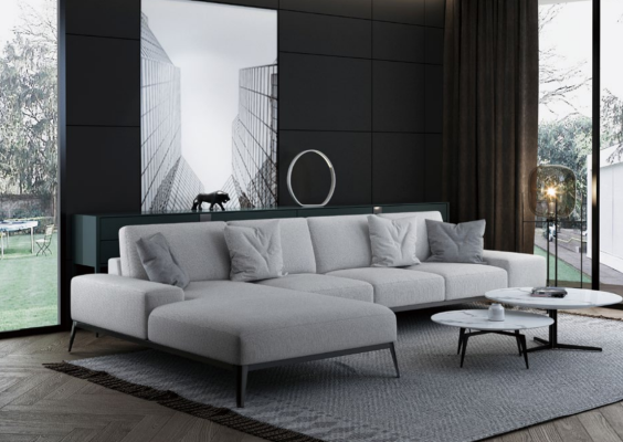 Italian Upholstery Seat Corner Leather Couch Modern Suite Living landscape