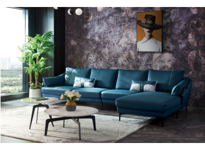 Italian Upholstery Seat Leather Corner Suite Couch Modern Living landscape