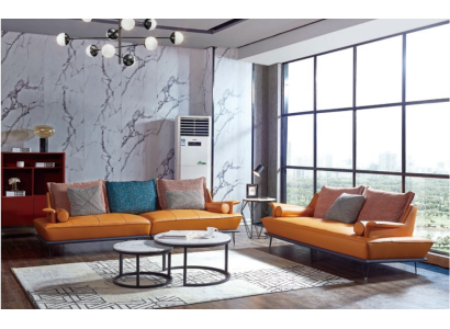 Italian Upholstery Seat Suite 4+2 Group Leather Couch Modern Sofa
