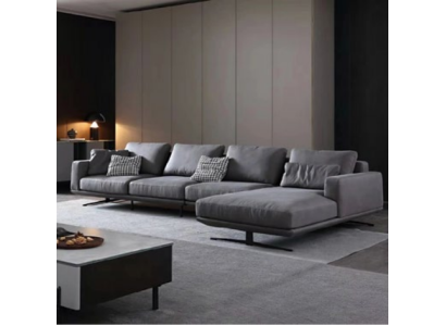Italian style Living room Living Furniture L-shape Textile Corner suite seat pad