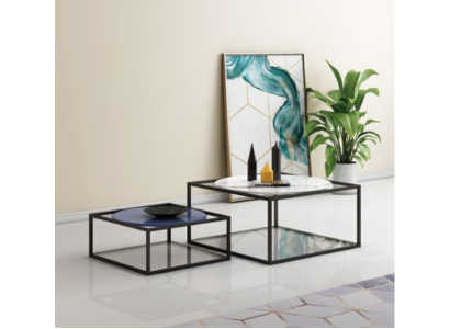 Double Set 2x Coffee table Side table Coffee table Design Living room table