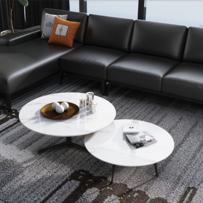 Round Set 2x Coffee table Coffee table Side table Decorative Designer Living room