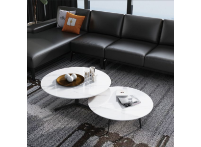 Round Set 2x Coffee table Coffee table Side table Decorative Designer Living room