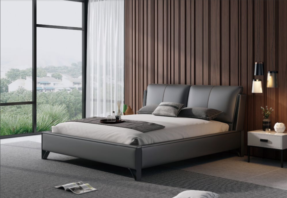 Decorative Bed Upholstery Design Luxury Double Hotel Beds Sleep Room Leather
