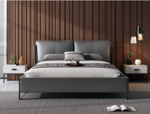 Decorative Bed Upholstery Design Luxury Double Hotel Beds Sleep Room Leather