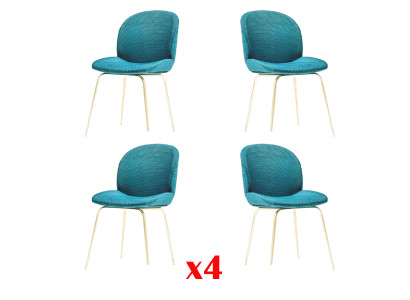 Upholstered Dining room Chairs 4x Chair Group Suite Fabric Design