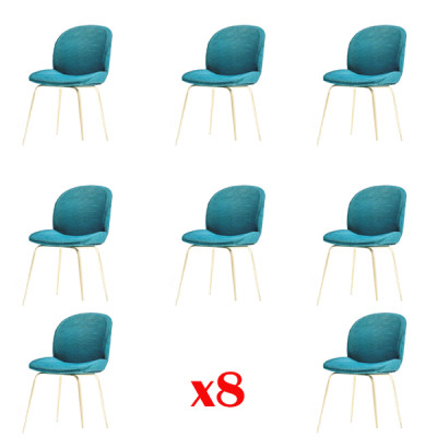 Design Chair Set 8x Armchair Textile Upholstery Chairs Fabric Dining room new