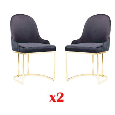 Dining Room Furniture Set 2x Chair Luxury new Blue Elegant Modern Chair Wood