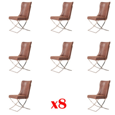 Upholstered Chair Suite Group Armchair Chair 8 Chairs Dining Room Club