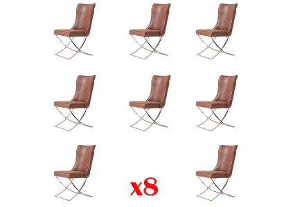 Upholstered Chair Suite Group Armchair Chair 8 Chairs Dining Room Club