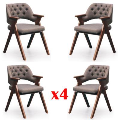 Suite 4x Chair Set Group Chesterfield Armchair Dining room Chairs Suite