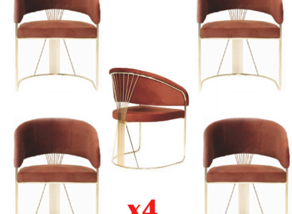 Group Fabric Lehn Dining room Restaurant Armchair Chair 4x Chairs Set Group Fabric Lehn Dining room Restaurant Armchair Chair 4x Chairs Set