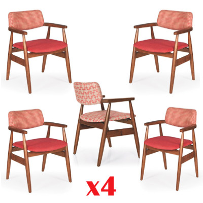 Set Chairs Kitchen Chairs Television Chair 4x Dining room Upholstered Chair Textile