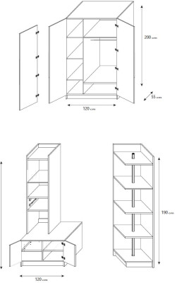 Wardrobe Wardrobe Children Youth Room new Teenager Cabinets