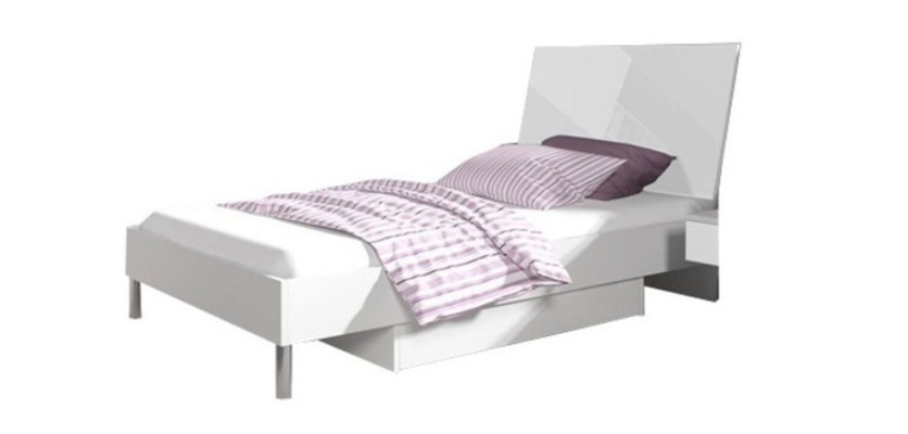 Bed + Bedside table - Bedroom Childrens room Furniture Beds White 2-piece set