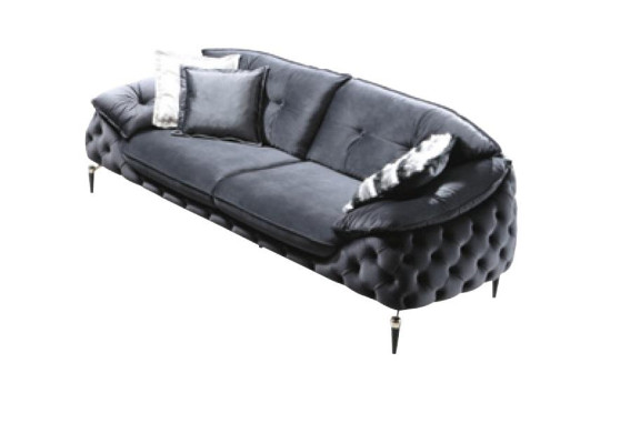 Couch Chesterfield with Wood Textile Sofa set 331 Seat Set Upholstery