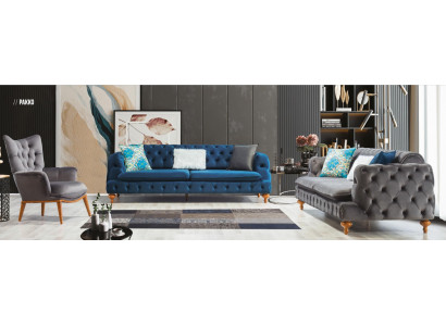 Sofa set Sofa 3+3+1 Seater Chesterfield Armchair Furniture Upholstery Set Multicolored
